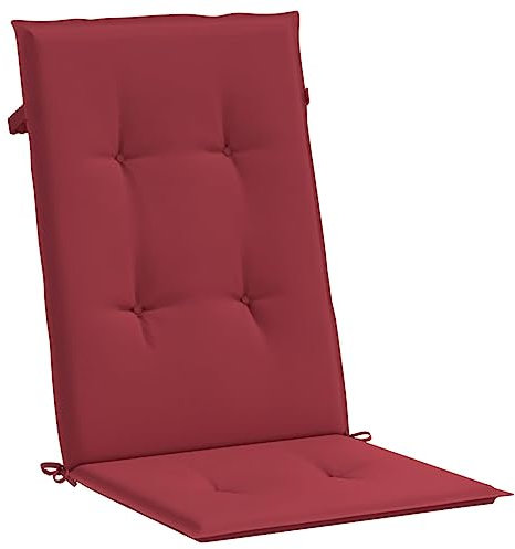 vidaXL Gartenstuhlauflagen für Hochlehner 2 STK., Gartenstühle Sitzauflagen, Sitzkissen Polsterauflagen UV-Beständig, Hochlehner Auflagen, Weinrot Stoff
