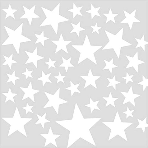 Little Deco Wandtattoo Wandaufkleber 60 Sterne weiß Kinderzimmer Wandsticker Mädchen Junge Spielzimmer Kleinkind Babyzimmer Wanddeko Schlafzimmer DL675-Z1
