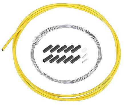 X AUTOHAUX 2m Bicycle Shifter Cable Housing Derailleur Cable Hose Kit Yellow