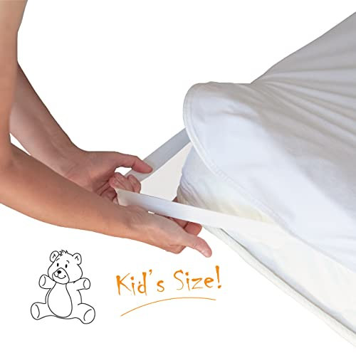 Twillie - Wasserdichter Matratzenschoner 70x140 mit 4 Gummibändern - Oeko Tex® - Atmungsaktive Jersey Matratzenauflage - Matratzenschutz ohne Knistern - Ultradünn, Ultrastark, Ultraweich Weiß