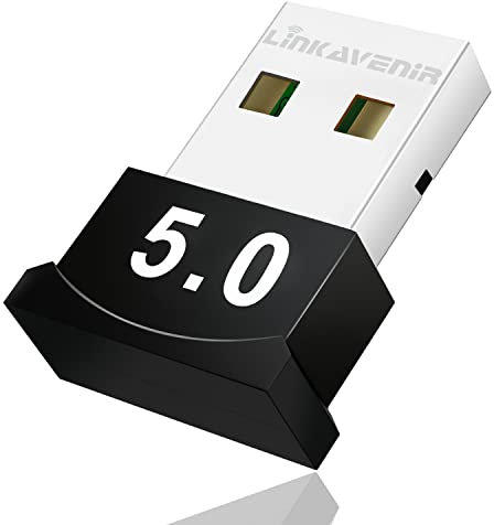 5.0 Bluetooth Adapter für PC, 3Mbps Bluetooth Dongle für PC Windows 11/10/8.1/8/7, LinKAVEniR Dual Mode Bluetooth Netzwerkadapter für Lautsprecher/Kopfhörer/Tastaturen/Headsets/Drucker/usw