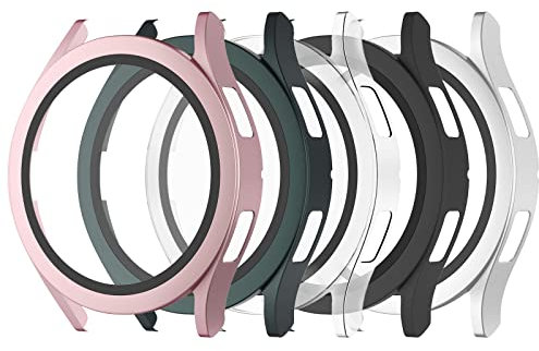 Simpeak 5-Stück Schutzhülle kompatibel für Samsung Galaxy Watch 4 40mm Displayschutz, PC Harte Hülle, Schutz Zubehör für Watch 4, Kratzfest Gehäuse
