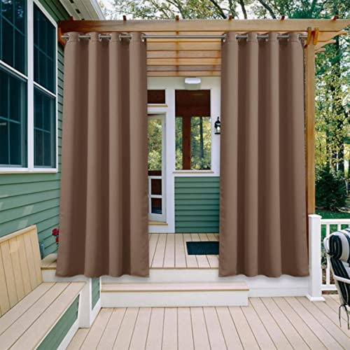 Vorhang für den Außenbereich, Verdunklung, lichtbeständig, mit Ösen, rostfrei, für Veranda, Strand und Terrasse, 100 x 200 cm, 1 Stück, silberfarbene Öse