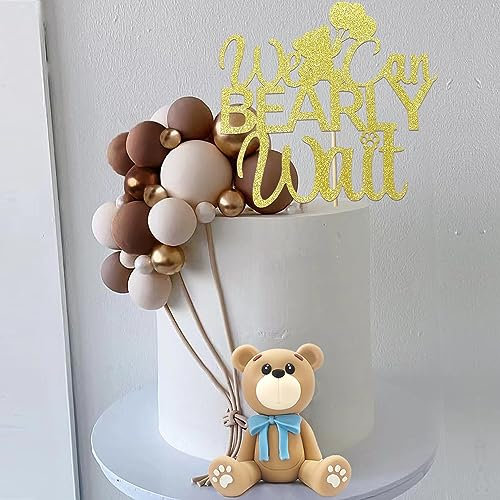29 Stück Teddybär-Kuchendekorationen We Can Bearly Wait Kuchendekoration für Babyparty, Partyzubehör, Dekorationen