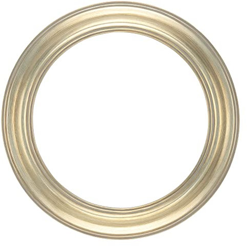 Stein Design Runder Rahmen, handgefertigt, offene Rückseite, rund, ohne Glas oder Trägerfolie, 30,5 cm Durchmesser, Champagner-Silber