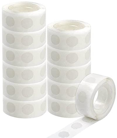 Jagowa 1200 Pieces Double Sided Sticky Dots Removable Non-marking Roll Adhesive Glue Dots for Balloons, Wedding, Party Decorations 10mm