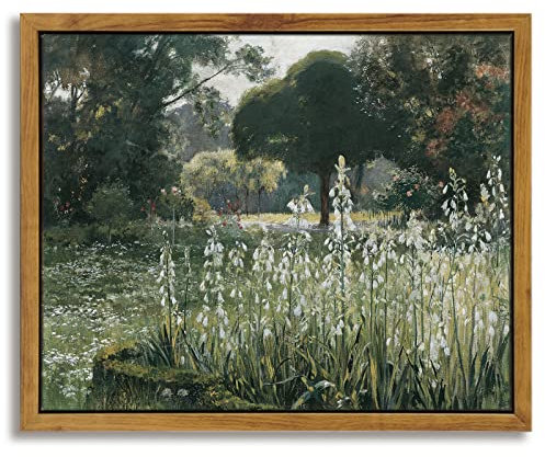 InSimSea Gerahmte Leinwand, Wandkunst, Zimmer, eklektische Dekoration, Wiese mit Blumen, Gemälde, Wandkunstdrucke, klassische Landschaft, Heimbüro, Wanddekoration, Heimdekoration (20x25 cm)