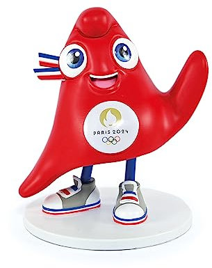 DOUDOU ET COMPAGNIE - Mascotte Phyrge Olympique - Figurine Officielle Paris 2024 - JO2512 - Taille 14,5 Cm - Design Rouge Authentique - Produit Sous Licence Officielle - Idéal Fans Et Collectionneurs