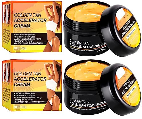 Braun Bräunungscreme,Premium Bräunungsbeschleuniger Creme,Intensive Tanning Luxe Gel,Effektiv in Sonnenliegen,Outdoor Sun Erreichen Sie eine Natürliche Bräunung (2 PCS)