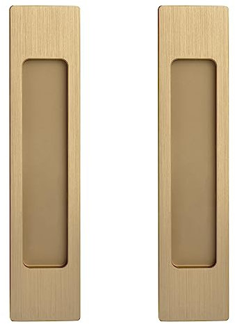 MOROBOR 18CM Auto-Stick Rectangual Puerta Corredera Tira, 2pcs Champagne Oro Aleación de Aluminio Flush Pull Punch-Free Manija para Puerta Corredera Granero Ventanas Armarios