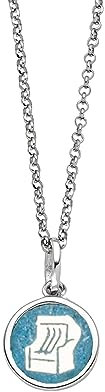DUR Schmuck Kette STRANDKORB blauer Steinsand, Silber 925/- rhod. ca 42cm (K2909)