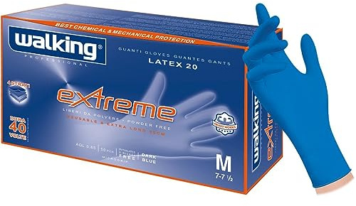 DOT Horeca Solutions 50 Guanti professionali monouso Walking EXTREME in Lattice colore blu TAGLIA XL senza polvere interna riusabili alta resistenza