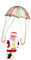 Fenteer Weihnachten Fallschirm Weihnachtsdekoration, Elektrischer Anhänger für Weihnachtsfenster, Weihnachtsmann, Plüsch Puppe als Neujahrsgeschenk