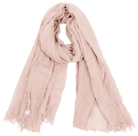 Van Der Rich ® - Schal mit fein gekreppter Oberfläche für Damen und Herren (1-Rosa, One Size)