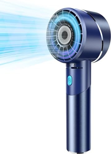 COZOME Handheld Fan,Ultra-Portable 7000 RPM Turbo Mini Fan with 16H Battery,4-Speed USB Rechargeable Metal Design | Pocket Fan for Travel/Outdoor/Home/Office,Gift for Men & Women (Alloy Construction)
