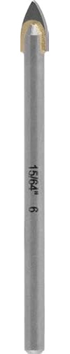 kwb Hartmetall-Glasbohrer, Ø 6 mm (Hartmetallplatte, Zentrierspitze, niedrige Drehzahl, Schneidöl, Rundschaft)
