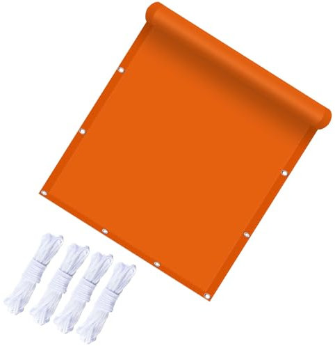 Sonnensegel 230 x 320 cm Wetterschutz Sichtschutz Sonnenschirm Segel Sonnenschutz Netz mit Ösen, Ohne Bohren für Balkon Terrasse, Orange
