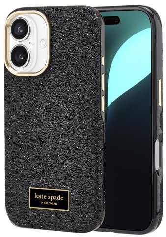 Kate Spade New York iPhone 16 Case - Compatible with MagSafe - Designer Phone Case - Crystal Pave Nightfall