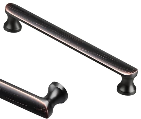 Druvlium Kitchen Cupboard Handles10 Pack 128mm Hole Spacing Drawer Handles, Wardrobe Handles,Cabinet Handles and Oil Rubbed Bronze Cabinet Pulls