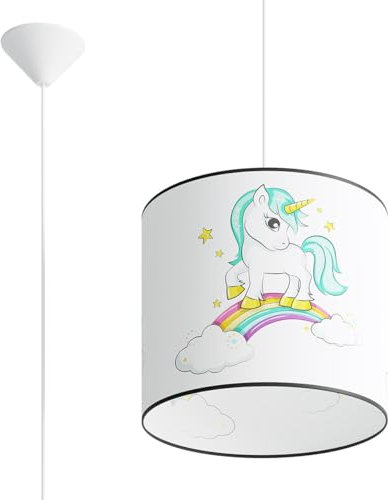 SOLLUX lighting - Hängelampe LED - Pendellampe EINHORN - Pendelleuchte - Hängelleuchte LED - Niedriger Energieverbrauch - E27, 1x max 15W LED, ~230V, 50Hz, IP20 Mehrfarbig - 30x30x95cm