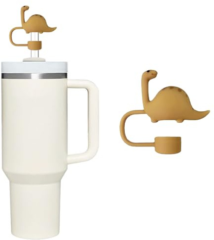 Dinosaurs Silicone Animal stanley straw cover Caps for Stanley Tumbler – Compatible with 30oz & 40oz Tumblers, 0.4in Dust-Proof Reusable straw toppers.
