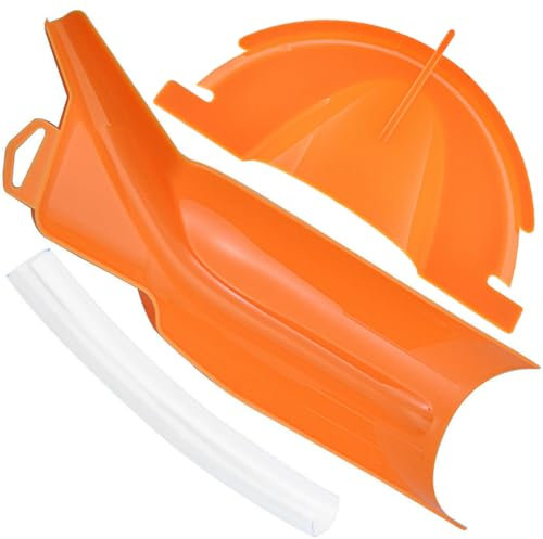 Riloer Funnel, Oil Funnel for Car, Car Gasoline Fuel Petrol Engine Funnel with Long Ttube, Fuel Funnel for Oil Can Fuel Funnel Petrol Funnel Compatible with Harley-Davidson, Orange