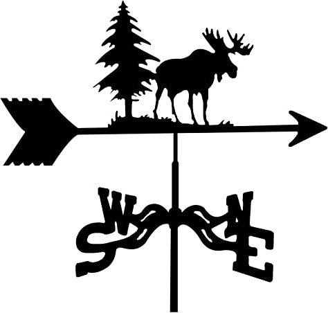 Girouette décorative de jardin Girouette Girouette Élan dans les bois ? Girouette ck Indicateur de direction du vent décoratif de jardin pour support d'animal extérieur Décor Artisanat Ornement