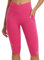 baleaf Damen Yoga Capri Leggings mit Taschen Sport Leggings High Waist Knielange Yogahose Kurze Radlerleggings Slim Fit Gym Casual Sommer Rot M