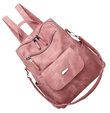 WATIIFUFU Modischer Rucksack für Damen aus Pu, Rosa, Große Reisetasche