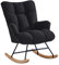 XH.Easy Go Schaukelstuhl Stillsessel Schaukelsessel mit Armlehnen Gepolsterter Schwingsessel Stillstuhl Sessel Relaxsessel für Wohnzimmer Schlafzimmer Babyzimmer, Bis 136 kg Belastbar, Schwarz
