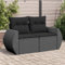 Willood Gartensofa mit Kissen 2-Sitzer Schwarz Poly Rattan