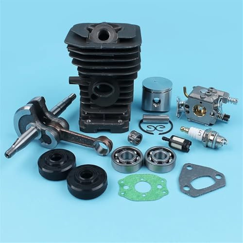 LALAL Cilindro de 38 mm, pistón, cigüeñal, carburador for motosierra Husqvarna 136, 137, 141, 142, sellos de aceite, junta de filtro