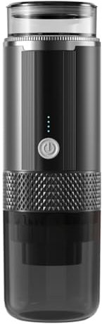 NJTHNTJR Cafetera Expreso Portátil, Cafetera Eléctrica Inalámbrica, 2 en 1, Pequeña Máquina de Café Expreso para Viajes, para Acampar, Oficina, Senderismo, RV