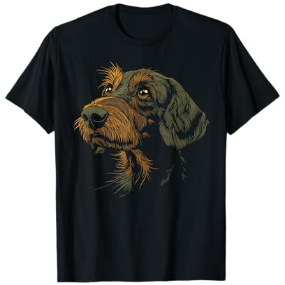 Rauhaardackel Dackel Teckel Hund Jagdhund Porträt T-Shirt
