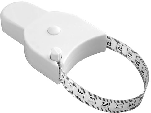 1PCS Retractable Body Tape Measure - Self-Locking Waist Measuring Tape - Fitness Measurement Tool for Chest Hips Arms Thighs - 60 Inch Automatic Tape (White)