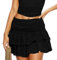 Neteson Minirock Damen Sexy Kurz Faltenrock mit Hose Mini Rock Sommer Spitze A-Linie Ruffle Skirt Y2k Plisseerock Rüschen Frauen Kurzer Röcke Fairycore Streetwear