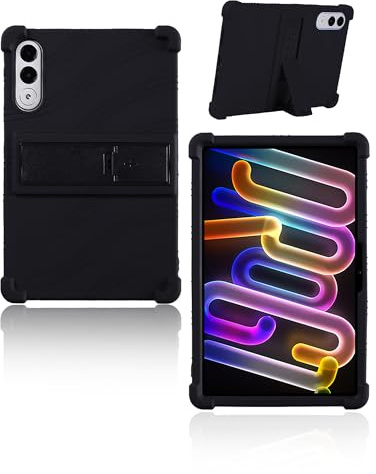 Case for Lenovo Yoga Tab/Lenovo Xiaoxin Pad Pro GT Tablet 11.1 inch 2025 Newest (TB710FU), yystao Kids Skin-Friendly Soft Silicone Protective Cover, Adjustable Stand (Black)