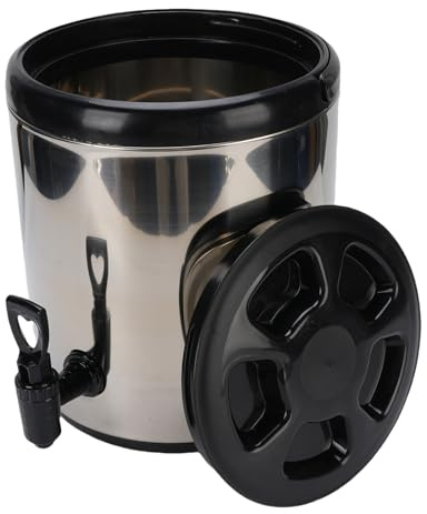 CHICIRIS 6L Isolierter Getränkspender, 304 Edelstahl Tragbarer Heißer und Kaltes Getränksgetränker für Milchtee -Saftsuppe (Silver)
