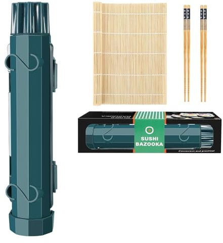 DenFatory 4-teiliges Sushi-Formen-Set, Reisbällchenform, Multifunktionaler Sushi-Maker, Geeignet für DIY-Sushi-Bazooka, Herstellung Anfänger-Set