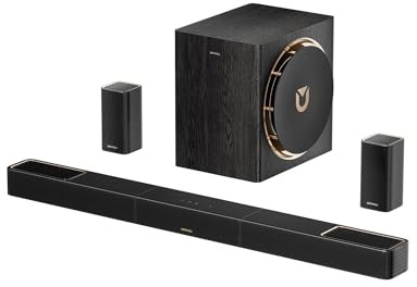 ULTIMEA Skywave X50 5.1.4ch Soundbar with 2 Wireless Surround Speakers | Next-Gen Wireless Freedom | Dolby Atmos, 8 Wireless Subwoofer, HDMI eARC, 760W | For TV & Home Theater
