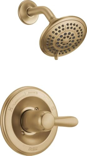 Delta Lahara 14 Series 5-Setting Shower Faucet Set, Brushed Gold Shower Head and Handle Set, Valve Trim Kit, Champagne Bronze T14238-CZ (Valve Not Included)