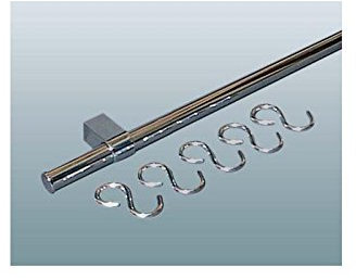Relingset in EDELSTAHL inkl. 1200 mm Relingstange, Relingstange mit S-Haken