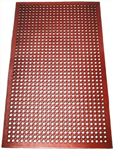 Neuf étoiles 54521 Graisse de qualité commerciale en caoutchouc résistant aux Tapis de sol, 3-Feet par rouleau, Rouge