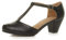 Damen Mitte Blockabsatz T-Riemen Ausgeschnitten Brogues Pumps Sandalen Größe 6 39