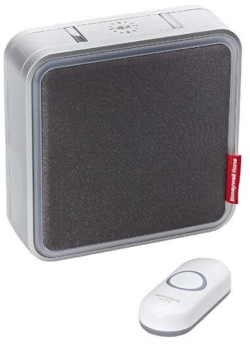Sonnette MP3 grise Honeywell DC917NG série 9: jusqu’à 200 m de portée sans fil avec lumière auréole