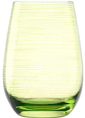 Stölzle Lausitz Wassergläser Twister Grün 6er-Set 465 ml – Allroundgläser für Wasser, Saft & Cocktails – Hochwertige Trinkgläser aus bleifreiem Kristallglas – Spülmaschinengeeignet & stoßfest