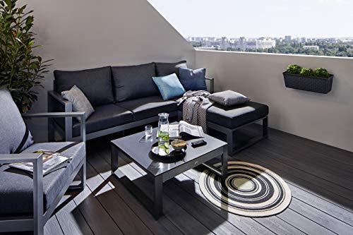 Mandalika Garden Aluminium Lounge Bella Anthrazit, flexibel einsetzbar mit wasserabweisender Kissen