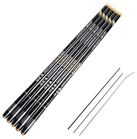 Goture Tenkara canna da pesca ultraleggera da viaggio, in fibra di carbonio, 1 pezzo per ruscello costiero per trota spigola e carpa