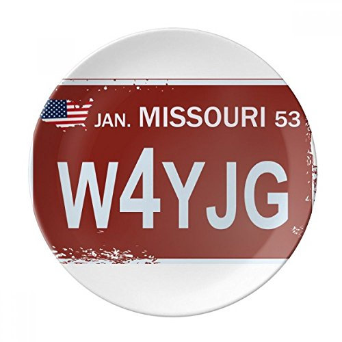 USA American Car Number Pattern Decorative Porcelain Dessert Plate 8 inch Dinner Home Gift