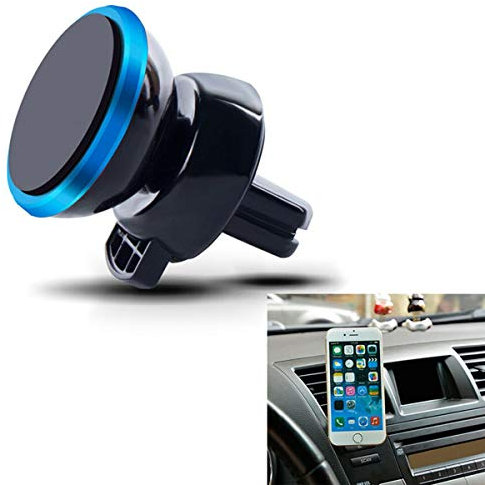 Shot Case - Support Voiture Magnetique pour IPHONE 8 Smartphone avec Aimant Ventilateur Universel 360 Rotatif (Couleur Bleu)